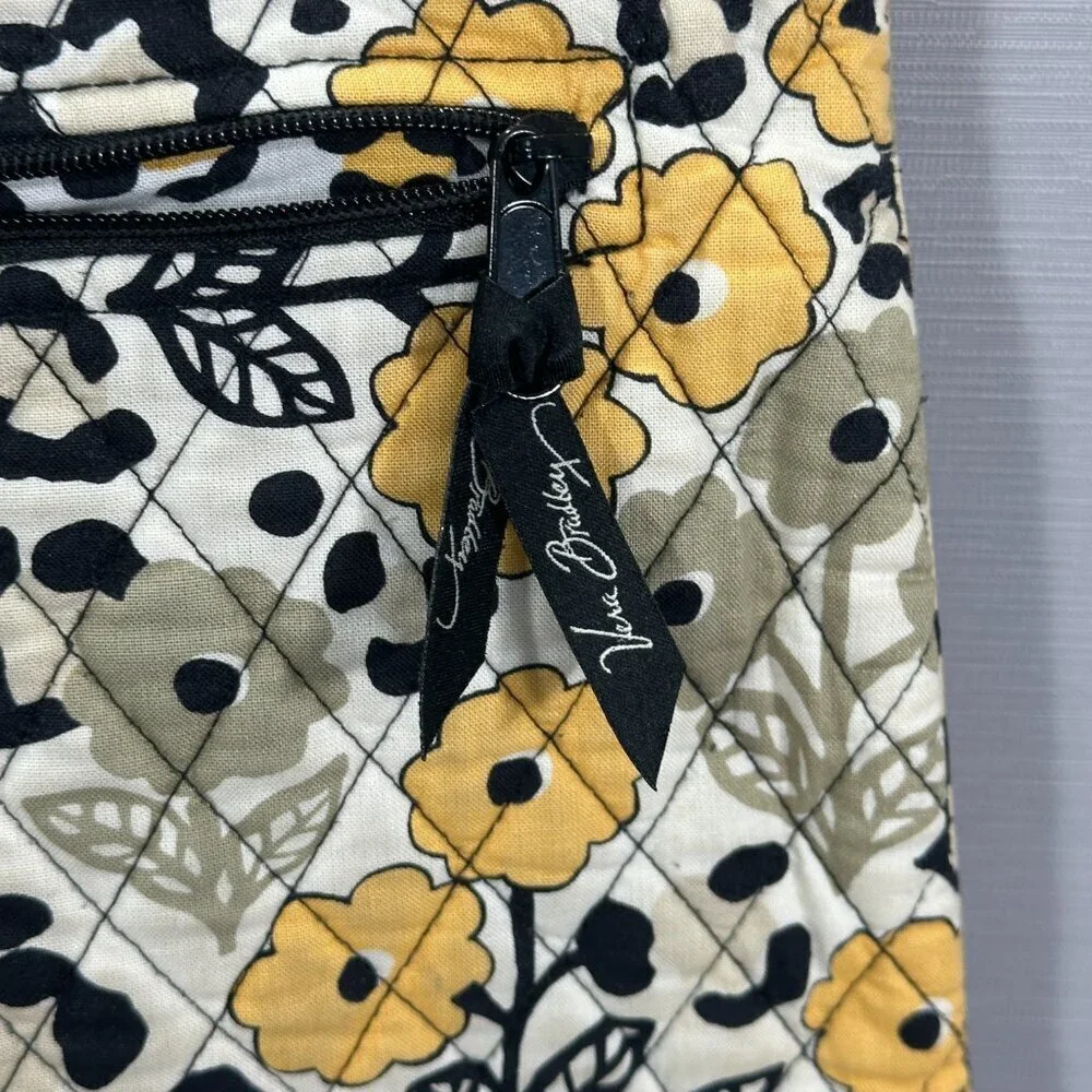 Vera Bradley Go Wild Crossbody Bag Adjustable Strap Zip and Open Pockets Yellow